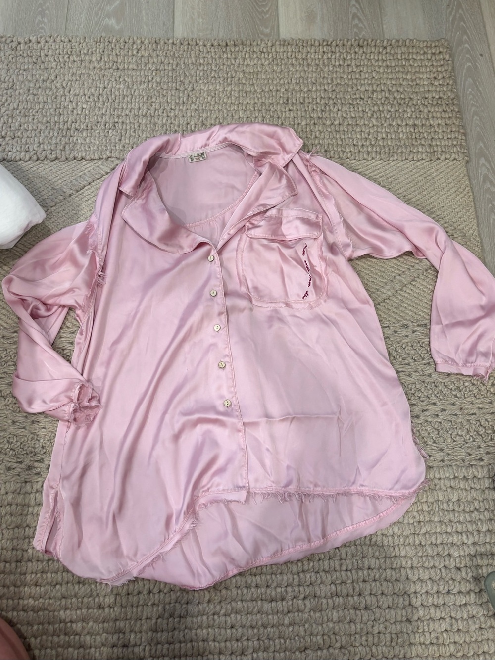 Free People satin pajama top